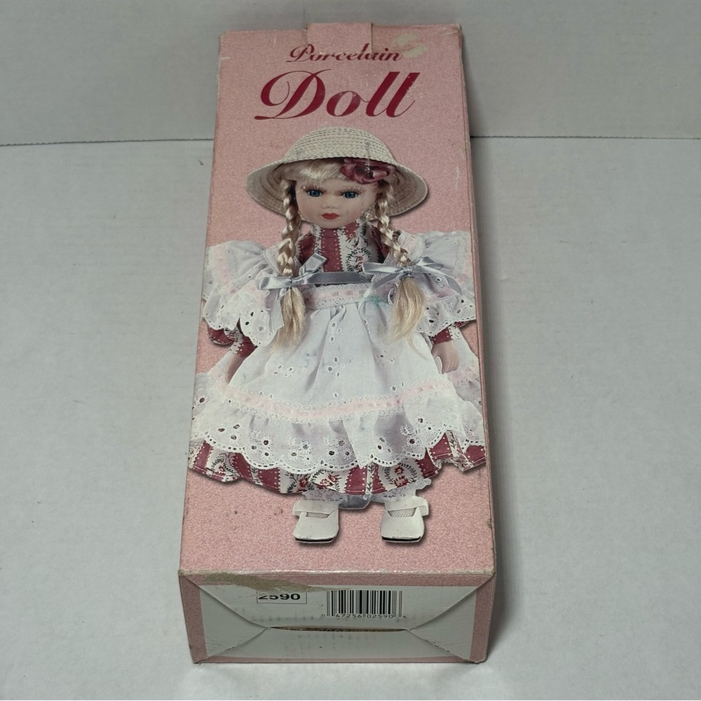 Vintage 80s Porcelain Blonde Doll in Box